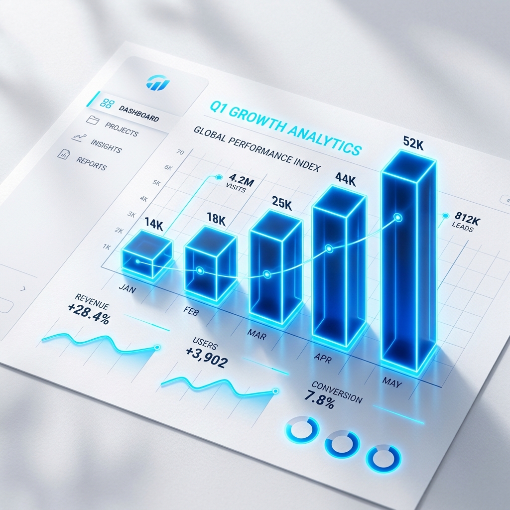 Interface d'analyse de croissance SEO